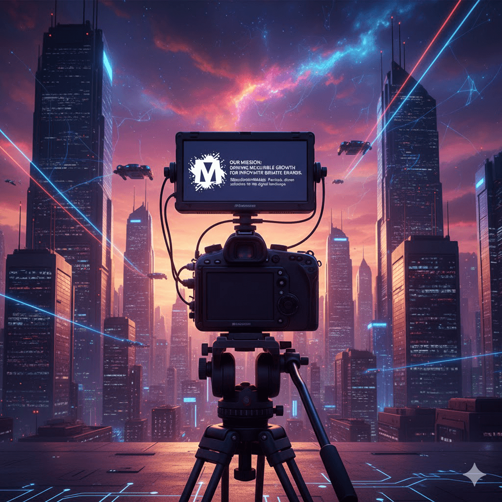 Studio monitor showing presenter